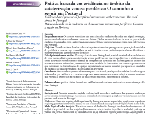 Prática baseada em evidência no âmbito da cateterização venosa periférica: O caminho a seguir em Portugal